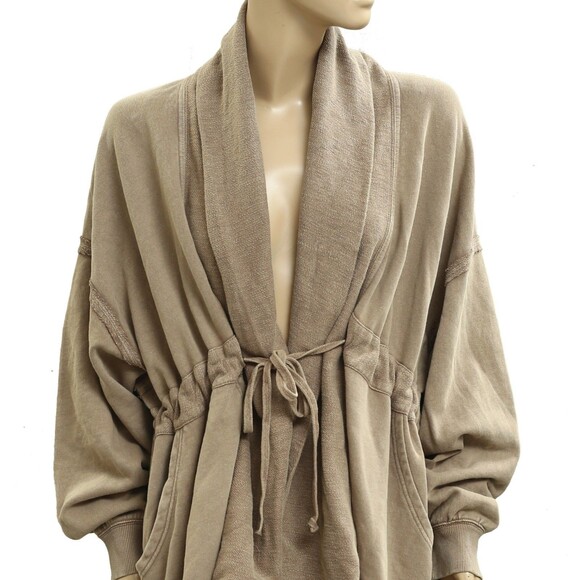 Free People Boothbay Sweatshirt Jacket Cardi Top Ventilated Oversized S 283725 - Picture 4 of 7